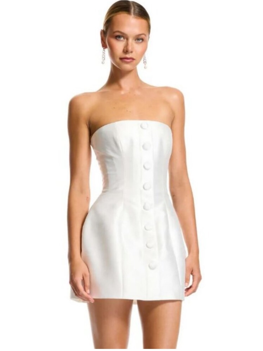 Chosen By Kyha Edie Dress White Bridal Strapless Size 2